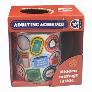 Adulting Achieved Mug With Hidden Message Inside, Novelty Mug, Gag Gift, Funny